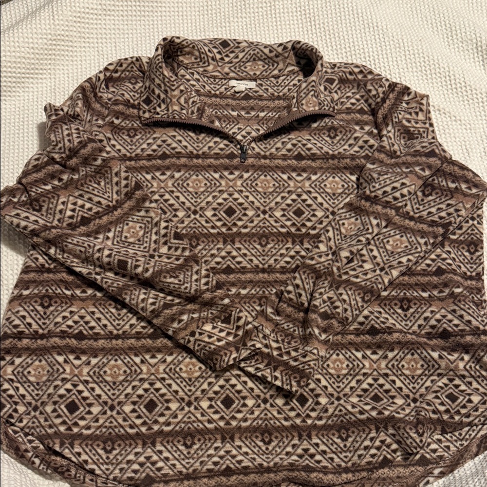 Maurices Brown and Cream Patterned Top